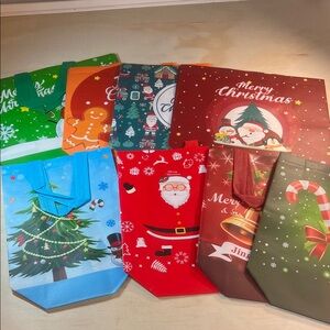 Festive Christmas Gift Bags Set 8 Total Small and Medium